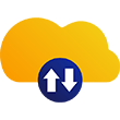 Illustration of a cloud with arrows.