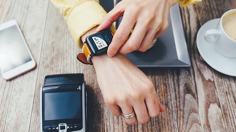 Person using a smartwatch