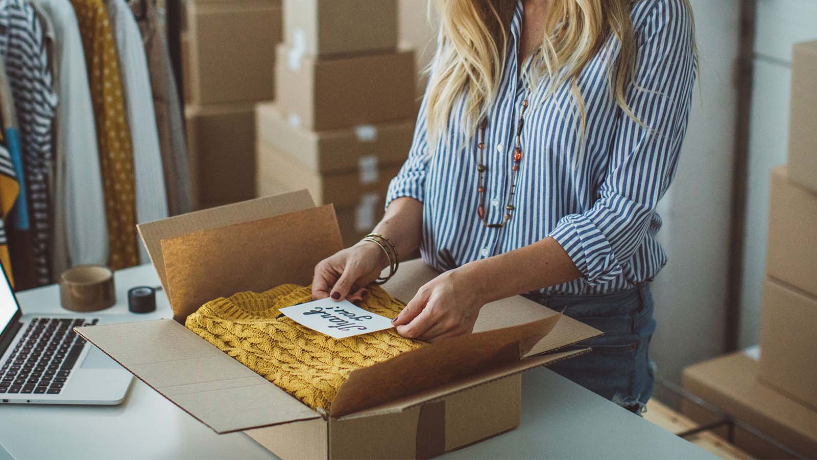Hands holding a box/package. Hands holding a box/package.