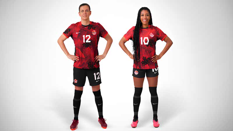 Two soccer players from team Canada's Women's team
