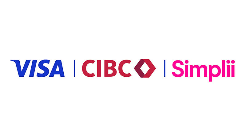 Visa CIBC Simplii logos