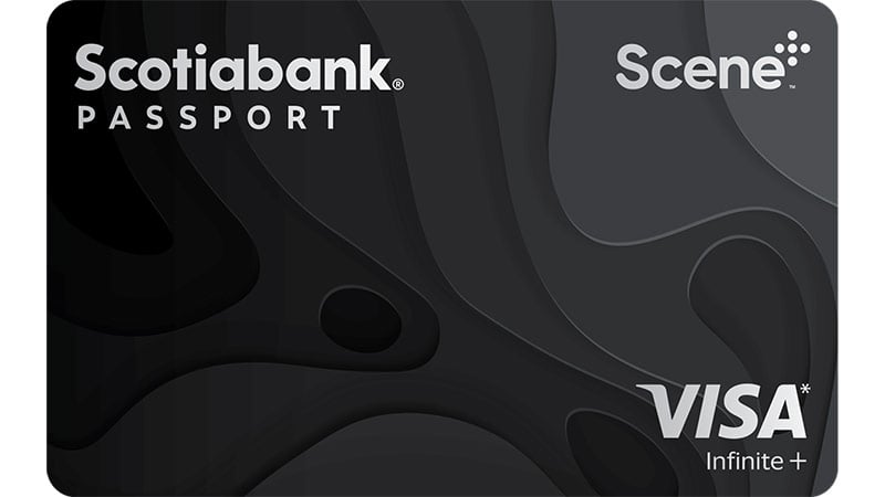 Scotiabank Passport card with Scotiabank and Visa Infinite + logos.