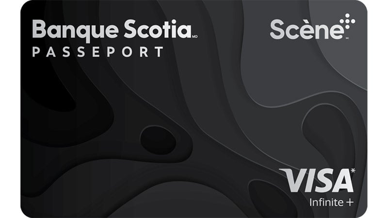 Carte Carte Visa Infinite + Passeport Banque ScotiaMC avec les logos Banque Scotia et Visa Infinite +.