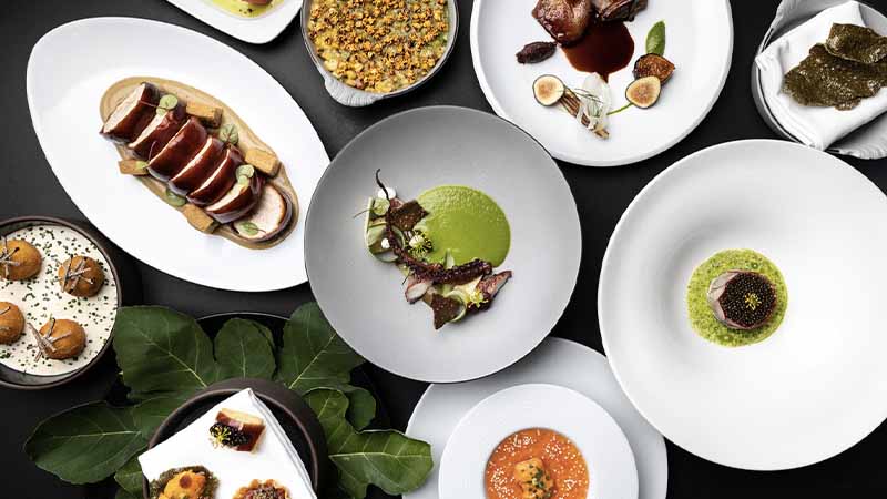 Several dishes from the Boulevard Restaurant