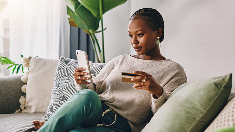 Woman looking at mobile phone